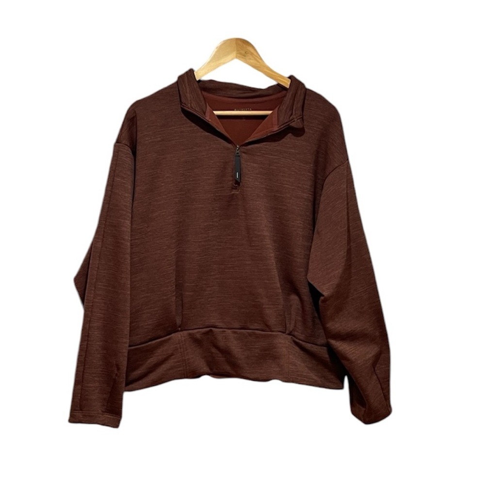Athleta Half-Zip Pullover Sweatshirt in Brown